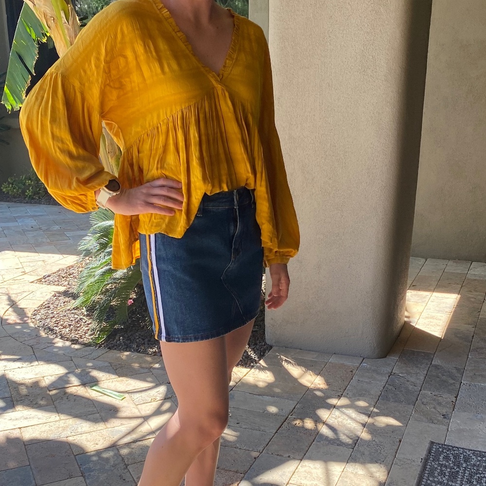 Lucky Brand, Size Small, Mustard Blouse